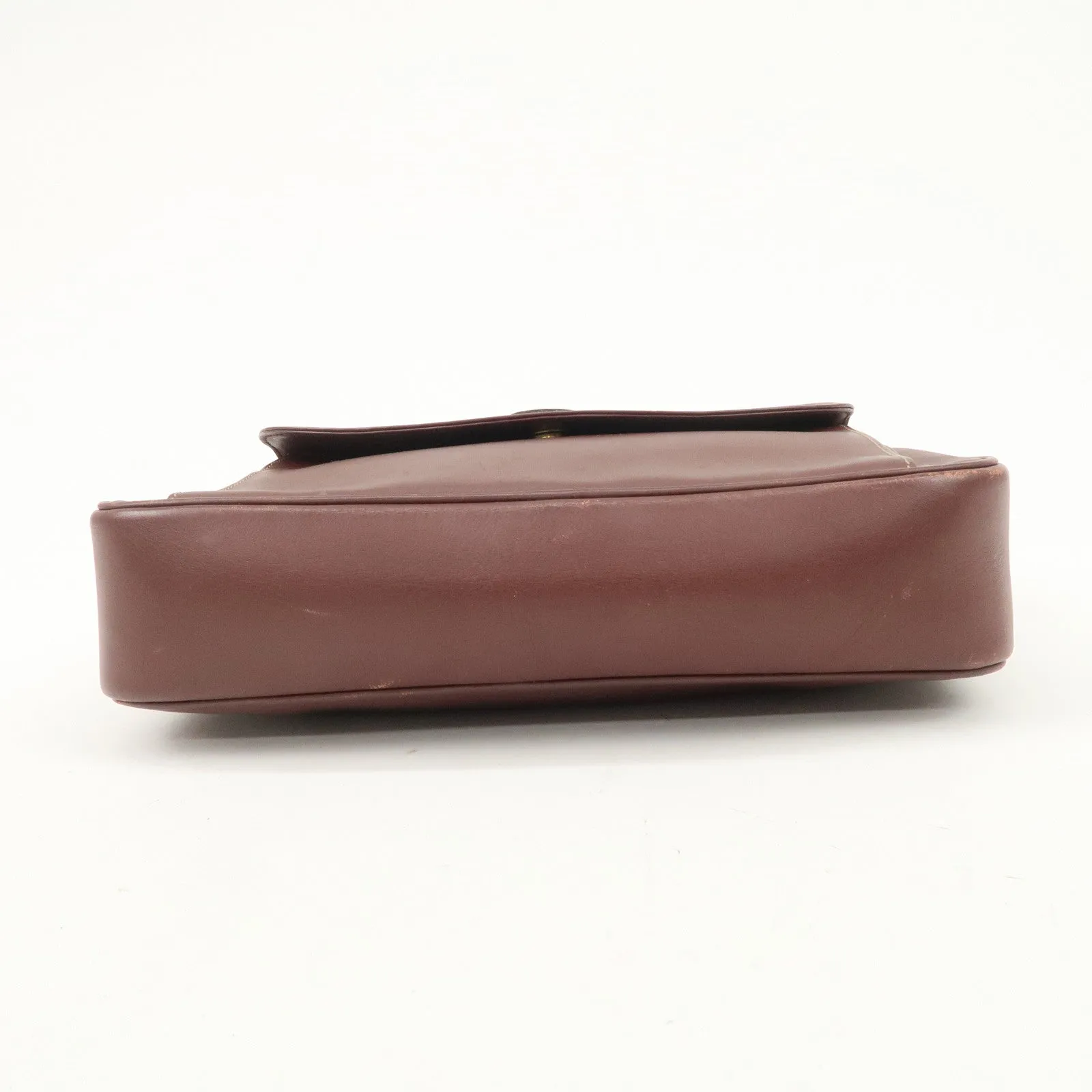 Cartier Must de Cartier Calf Leather Shoulder Bag Burgundy Gold HDW