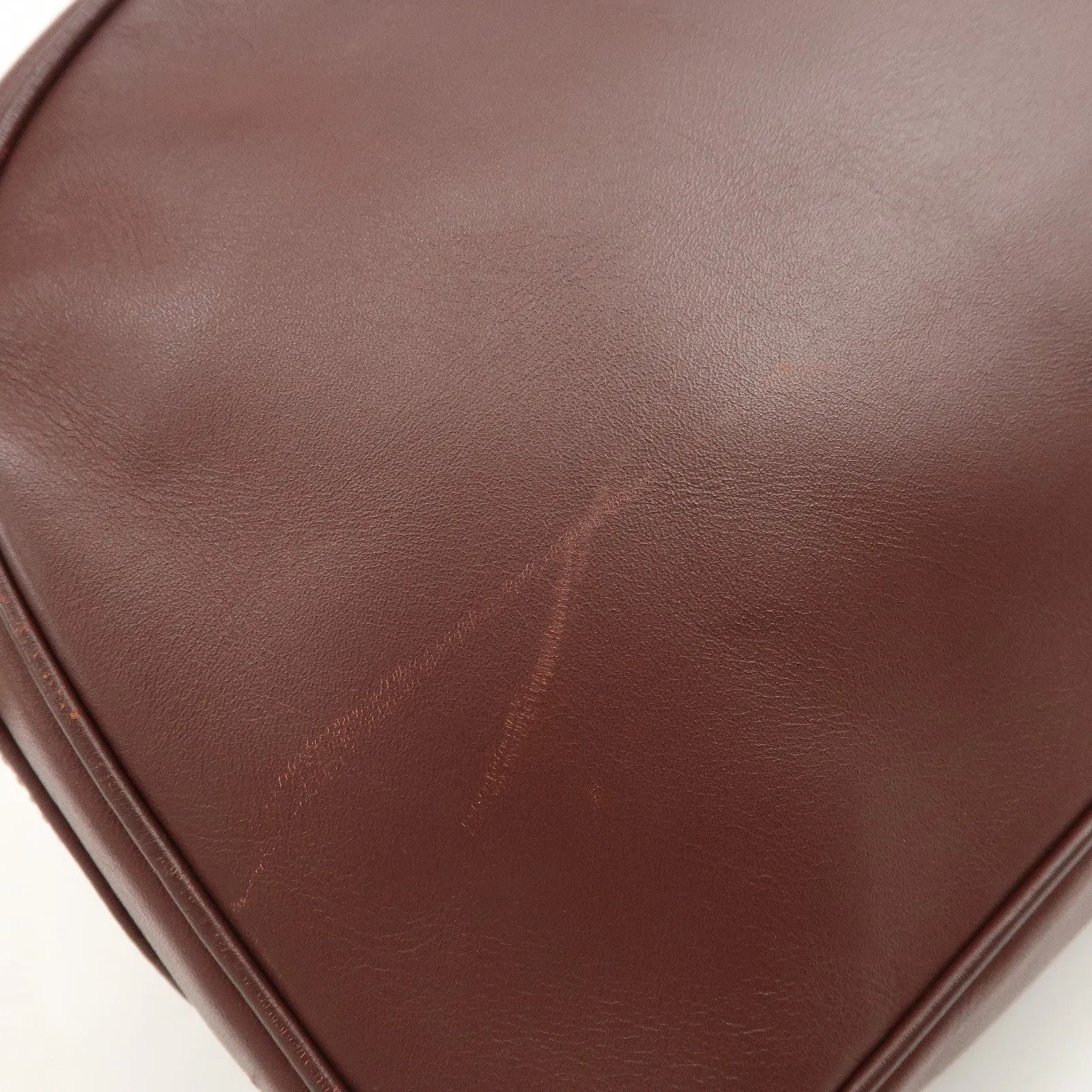 Cartier Must de Cartier Calf Leather Shoulder Bag Burgundy Gold HDW
