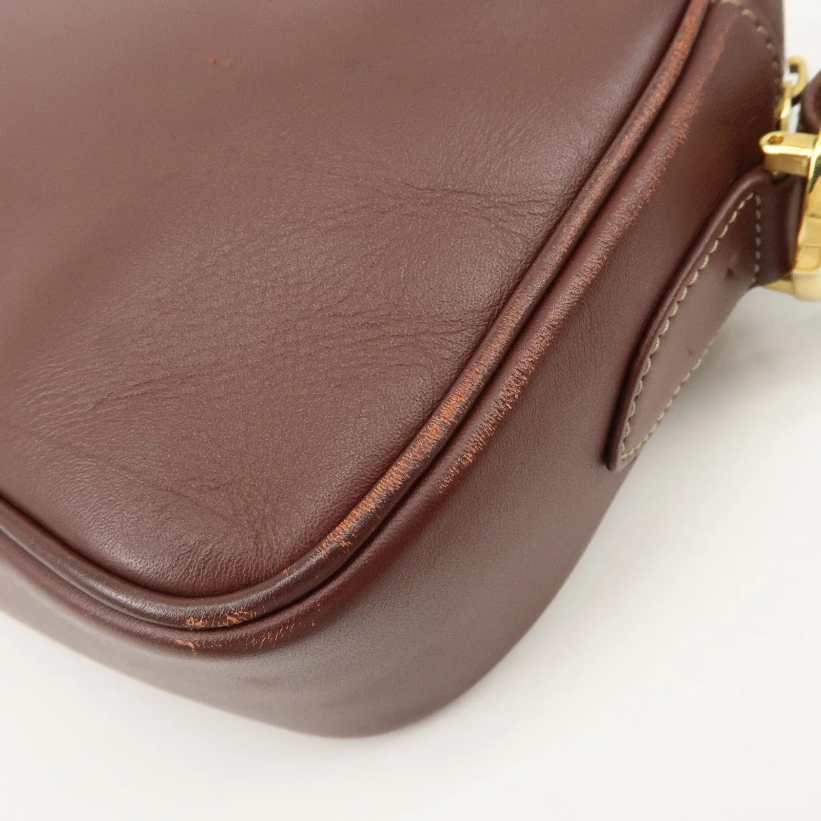 Cartier Must de Cartier Calf Leather Shoulder Bag Burgundy Gold HDW