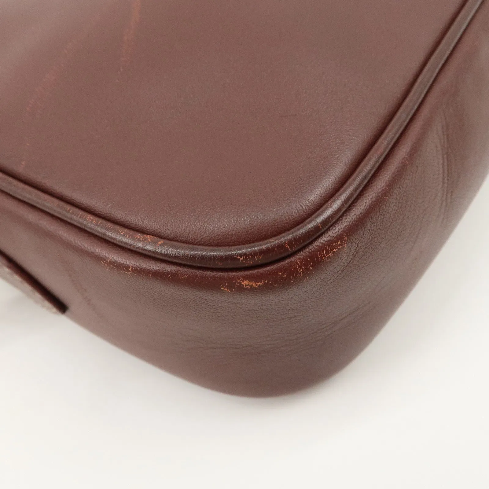 Cartier Must de Cartier Calf Leather Shoulder Bag Burgundy Gold HDW