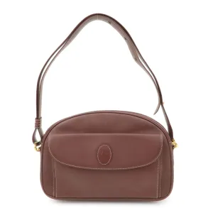 Cartier Must de Cartier Calf Leather Shoulder Bag Burgundy Gold HDW