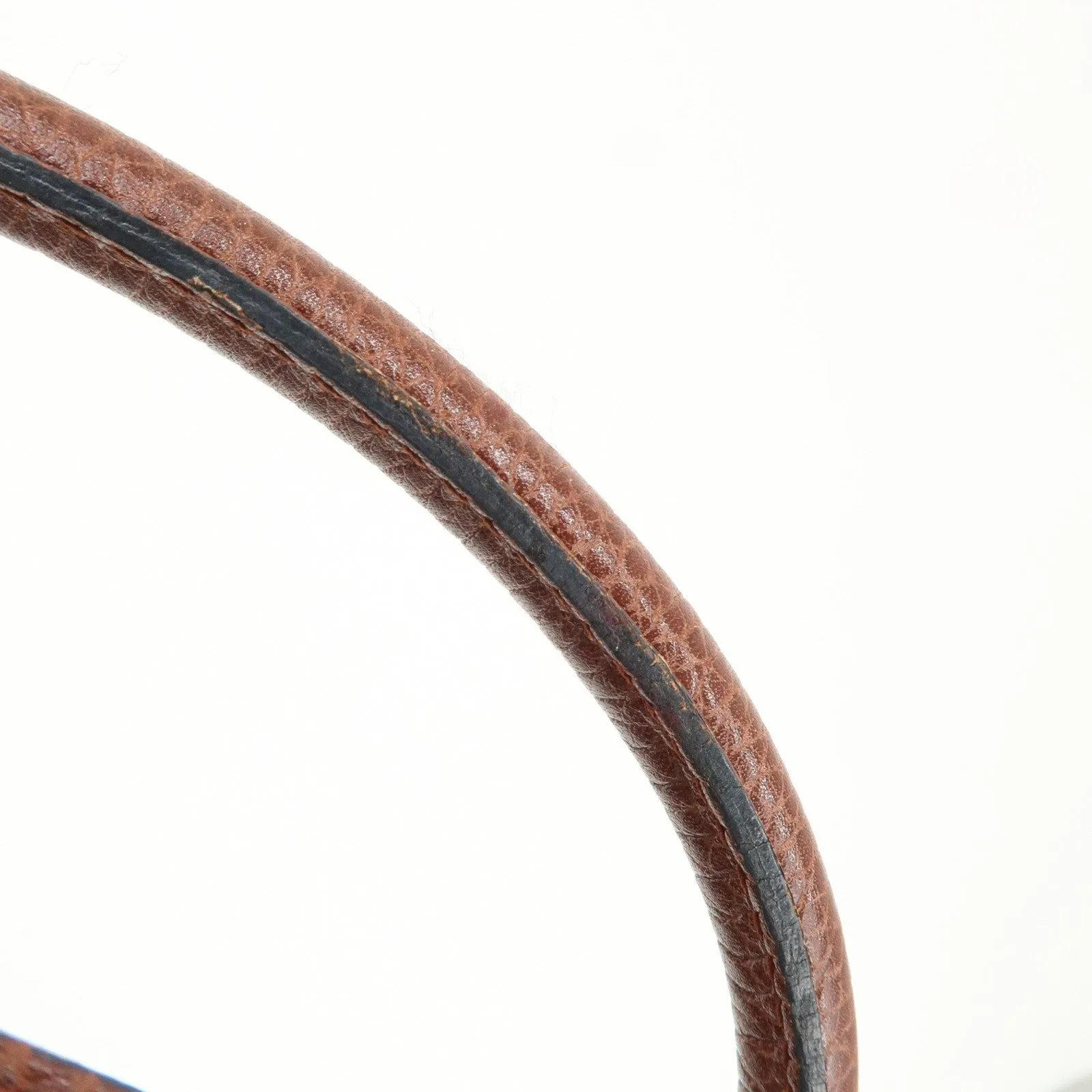 Cartier Must de Cartier Leather Hand Bag Brown Gold Hardware