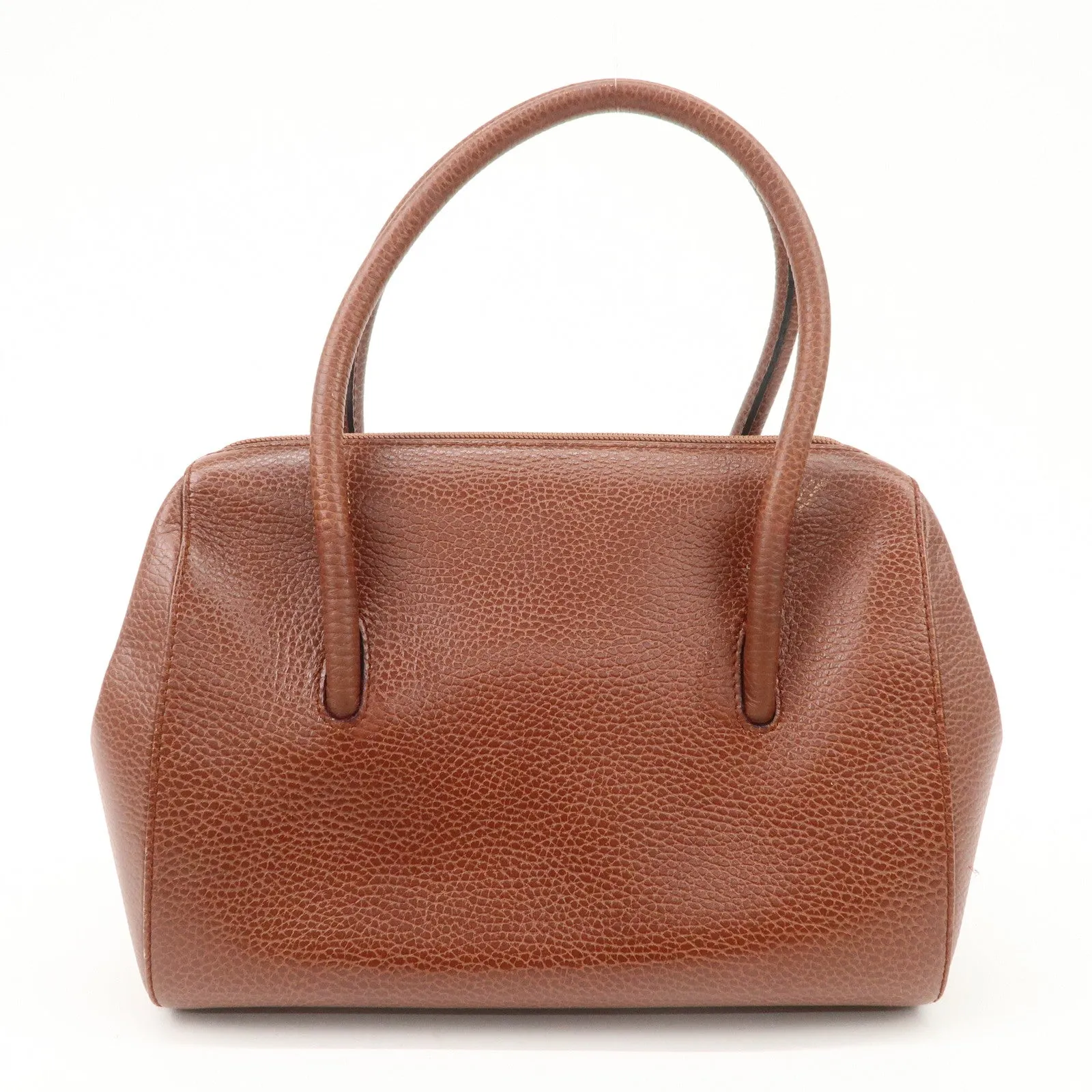 Cartier Must de Cartier Leather Hand Bag Brown Gold Hardware