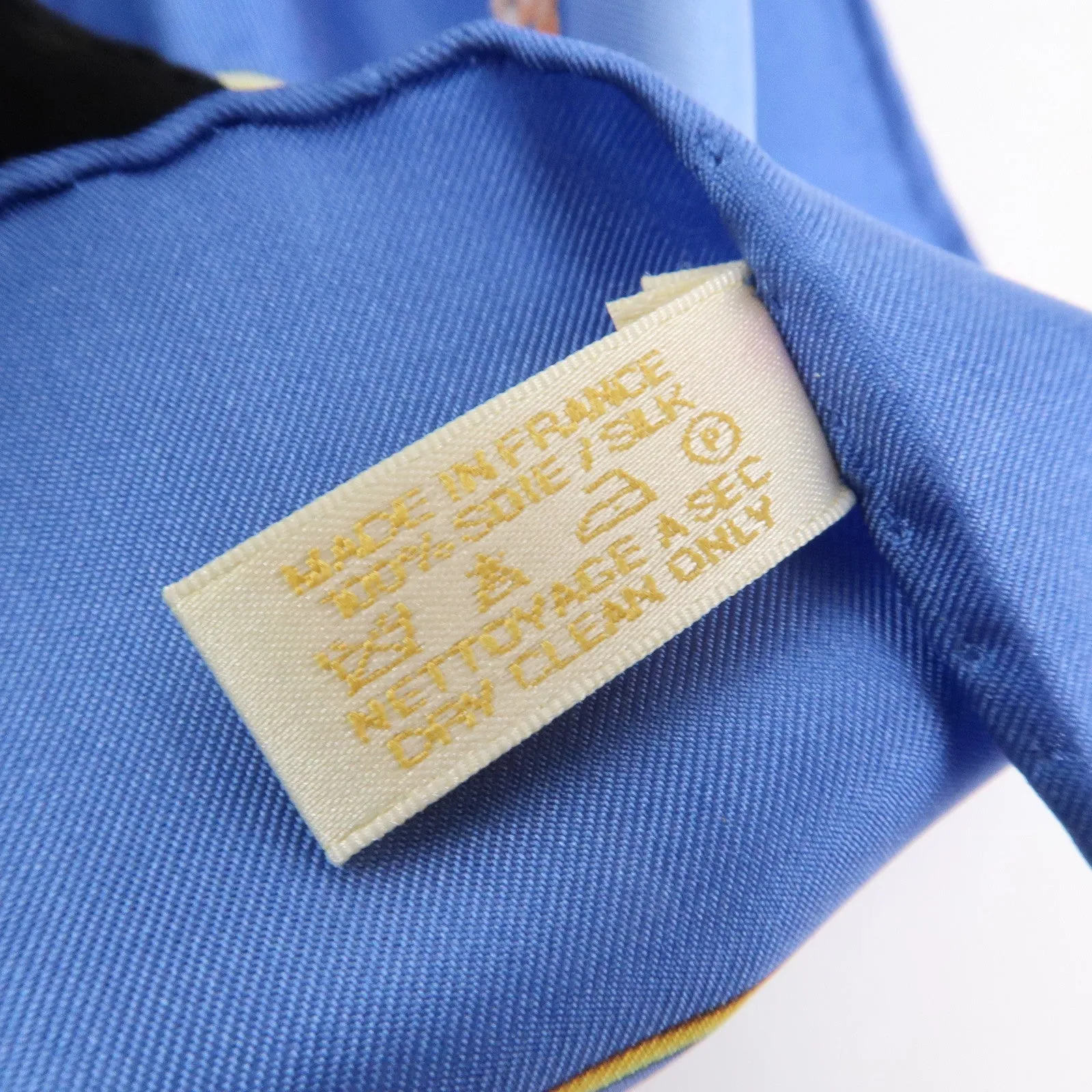 Cartier Must de Cartier Must Line Silk100% Scarf Multicolor Blue Used