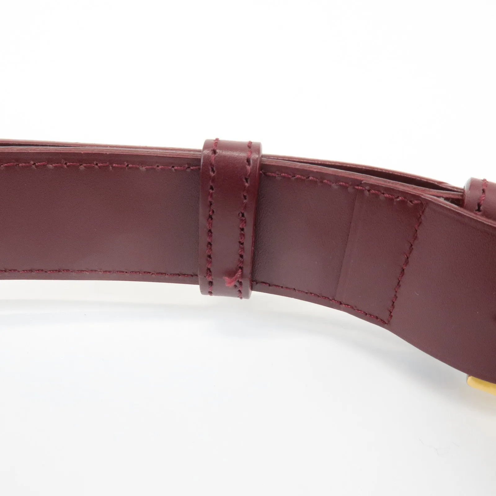 Cartier Must Must de Cartier Calf Suede Leather Shoulder Bag Burgundy Used