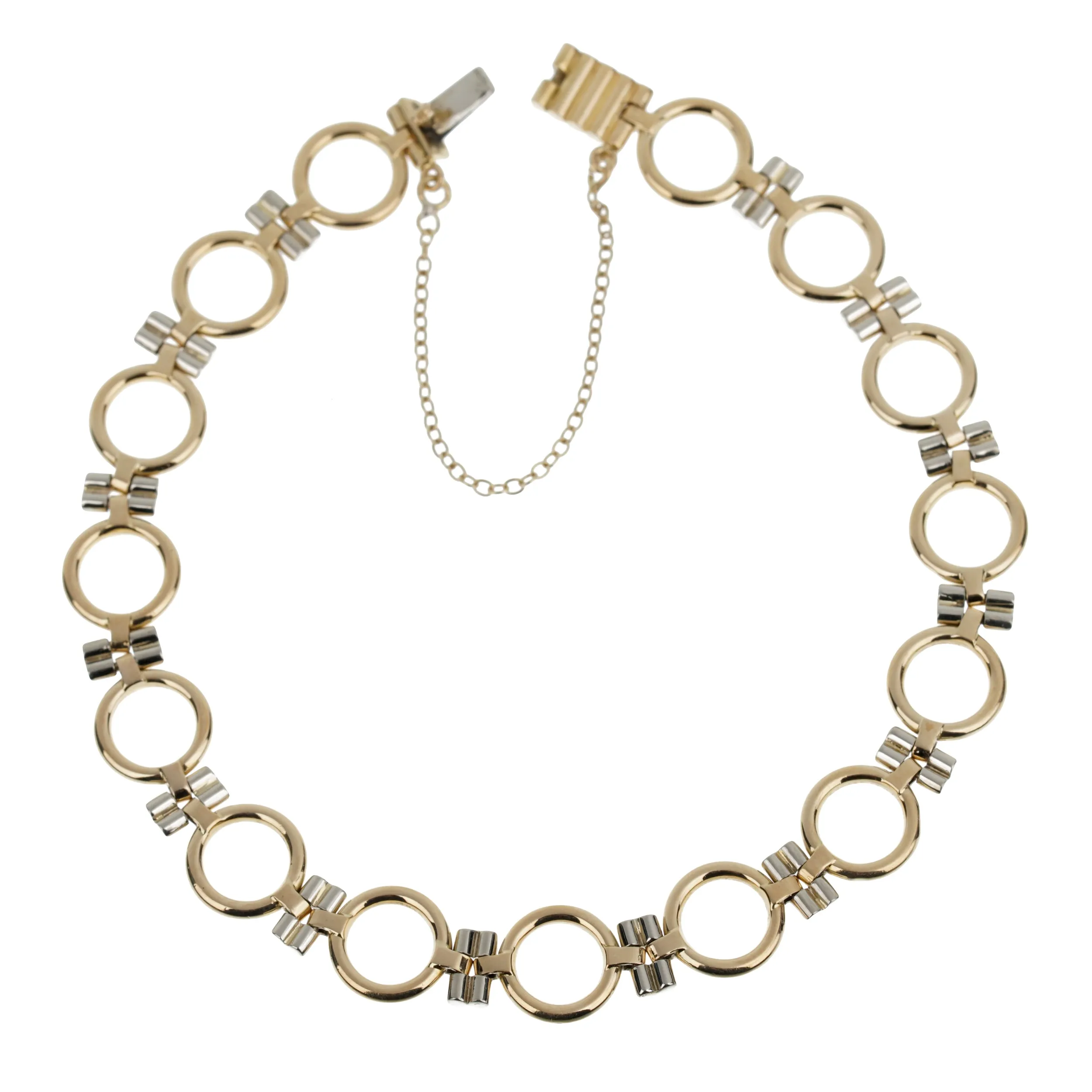 Cartier Vintage Geometric Two Tone Gold Chain Bracelet