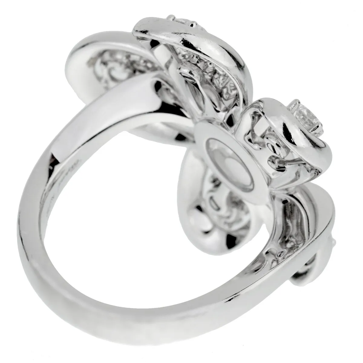 Chopard Flower Happy Diamond 18k White Gold Cocktail Ring