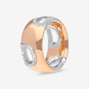 Damiani D. Icon 18K Rose & White Gold Diamond Band Ring 20049328