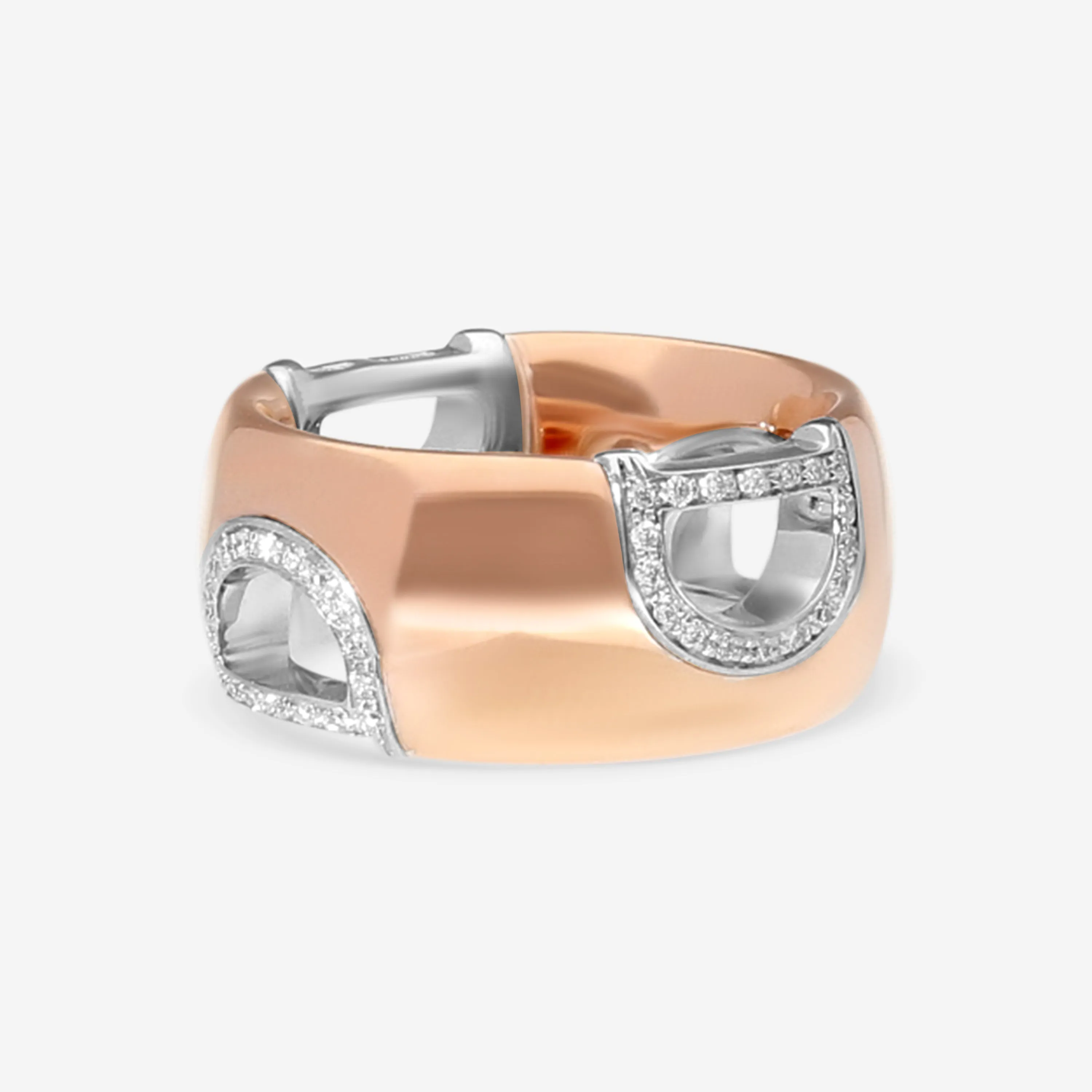 Damiani D. Icon 18K Rose & White Gold Diamond Band Ring 20049328