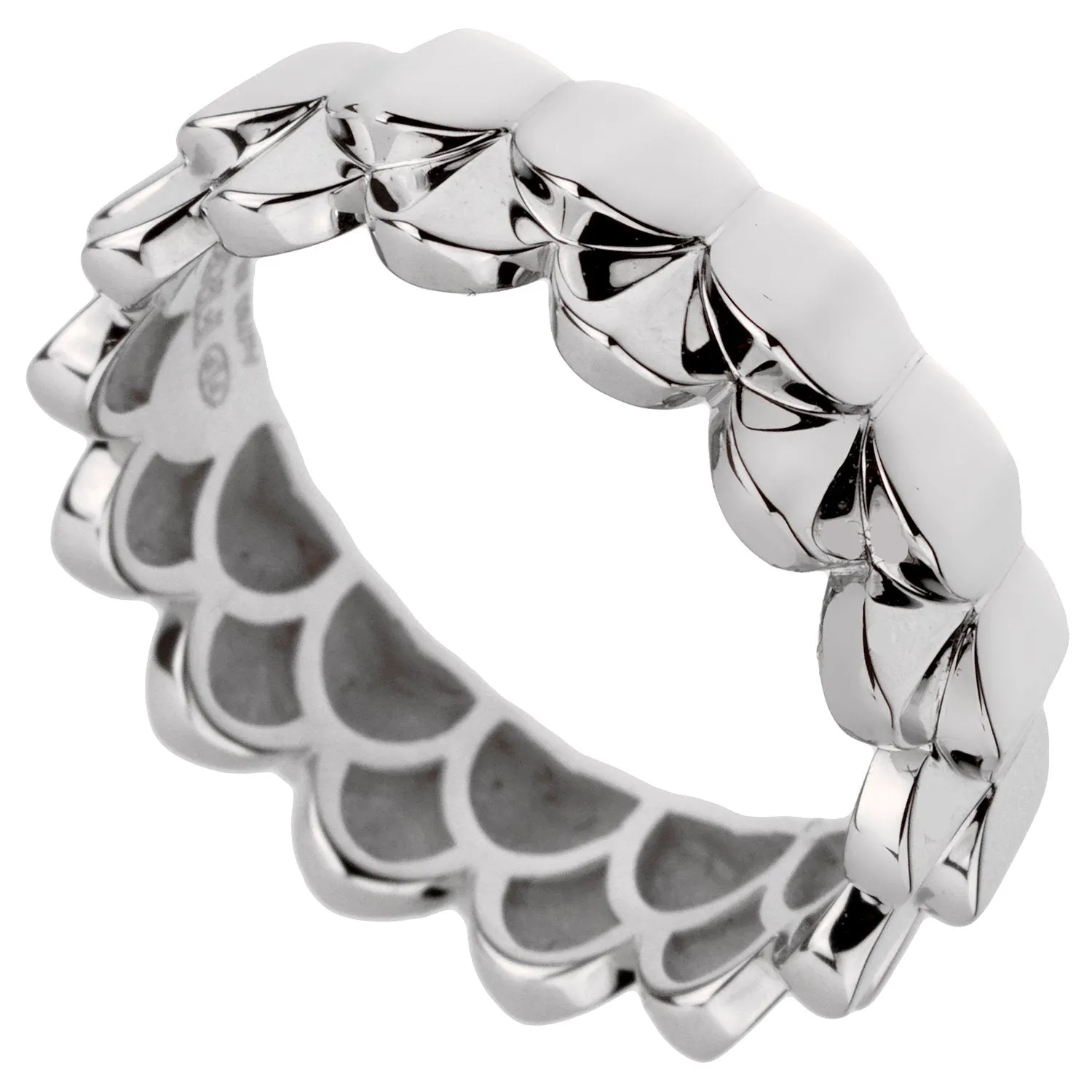 Fred of Paris Double Arc 18k White Gold Band Ring Sz 6 1/2
