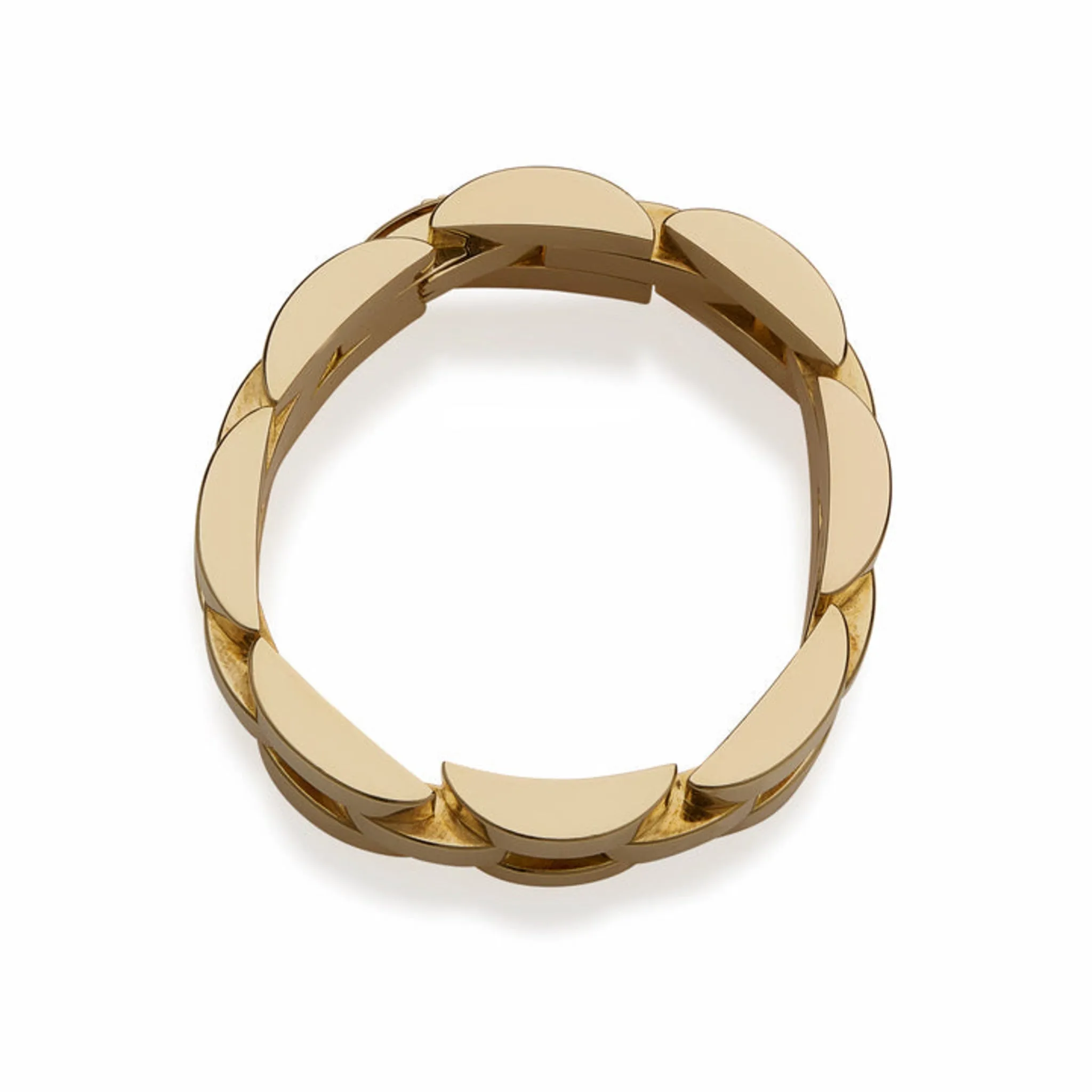 French Retro 18KT Yellow Gold Tank Track Bracelet