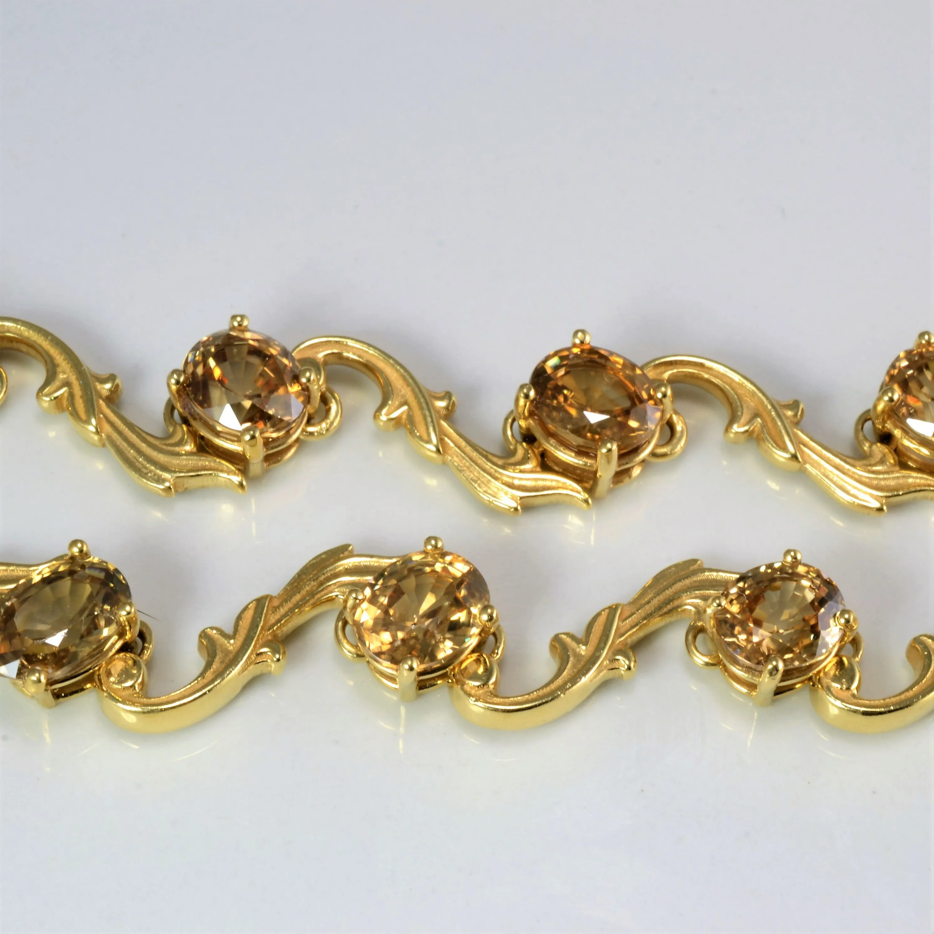 'George Lederman' Vintage Natural Zircon 18k Gold Necklace | 18'' | 50.00ctw |
