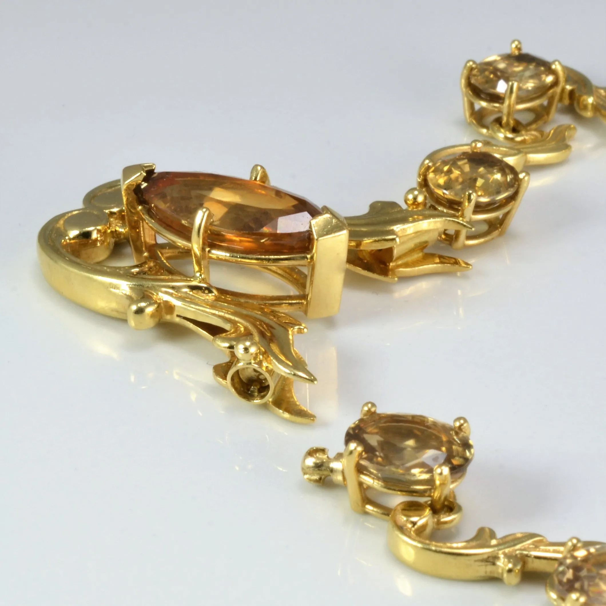 'George Lederman' Vintage Natural Zircon 18k Gold Necklace | 18'' | 50.00ctw |