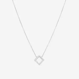 Hearts On Fire Charmed 18K White Gold Square Pendant HFPCSQ00288W