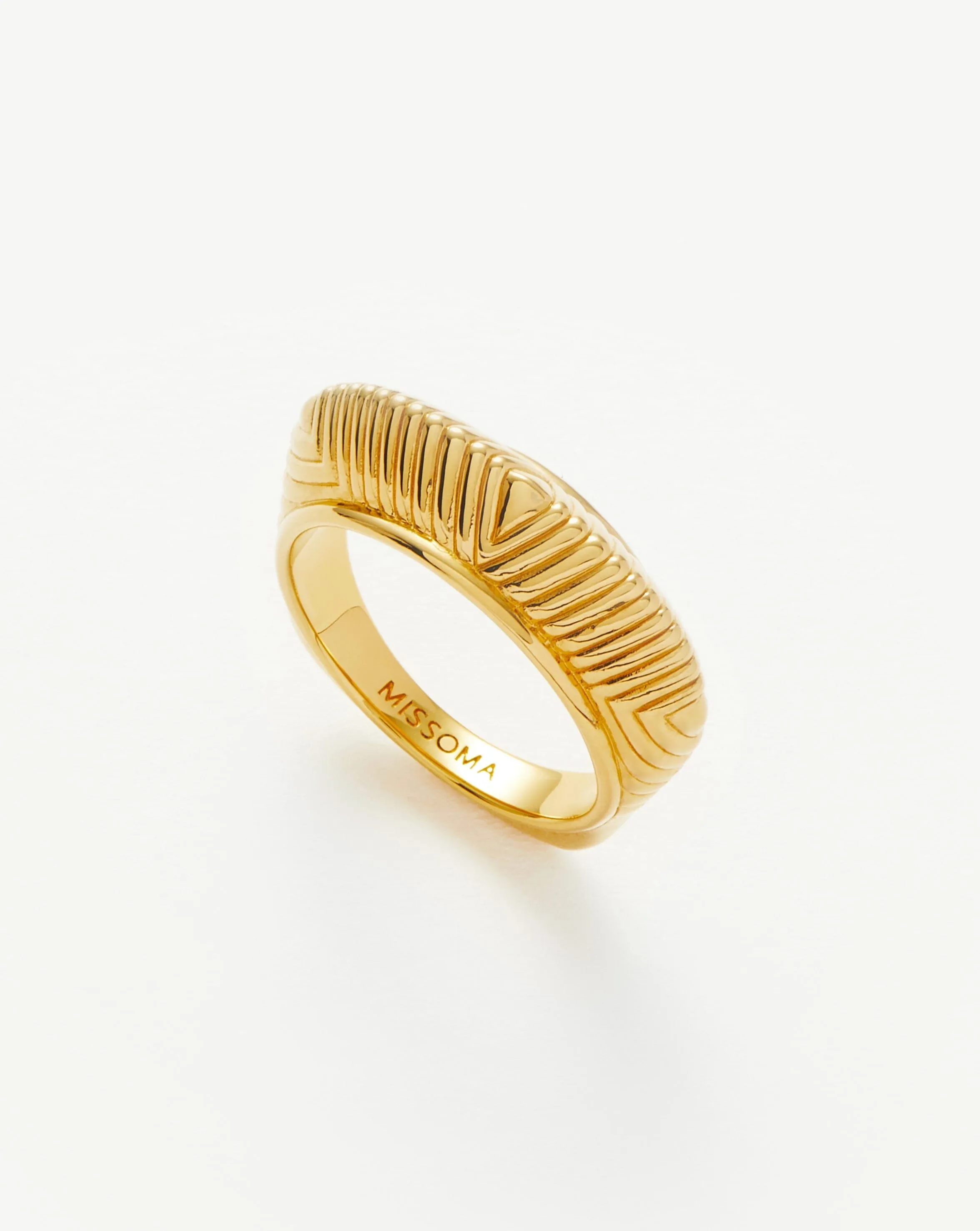 Hera Dome Ridge Stacking Ring | 18k Gold Vermeil