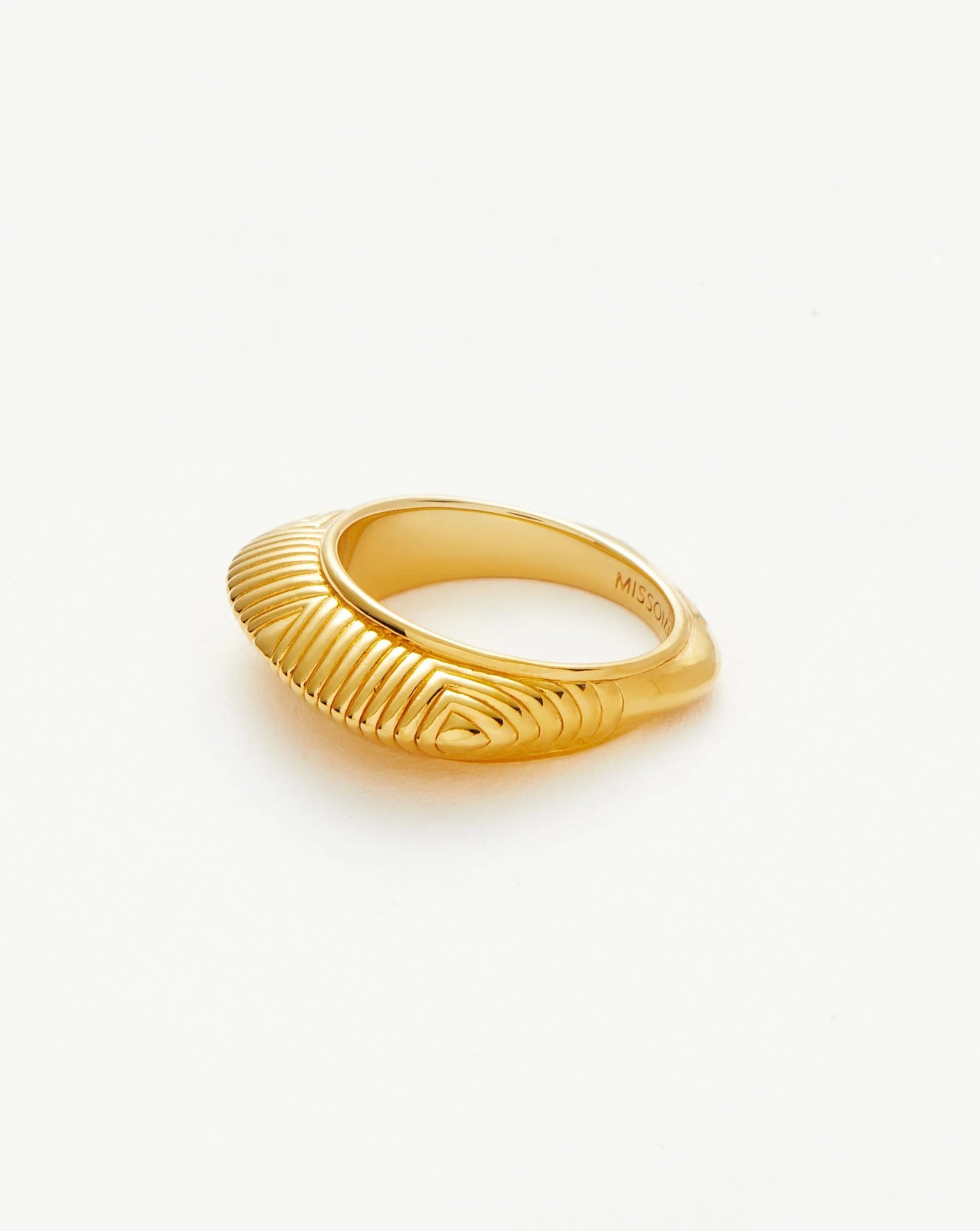 Hera Dome Ridge Stacking Ring | 18k Gold Vermeil