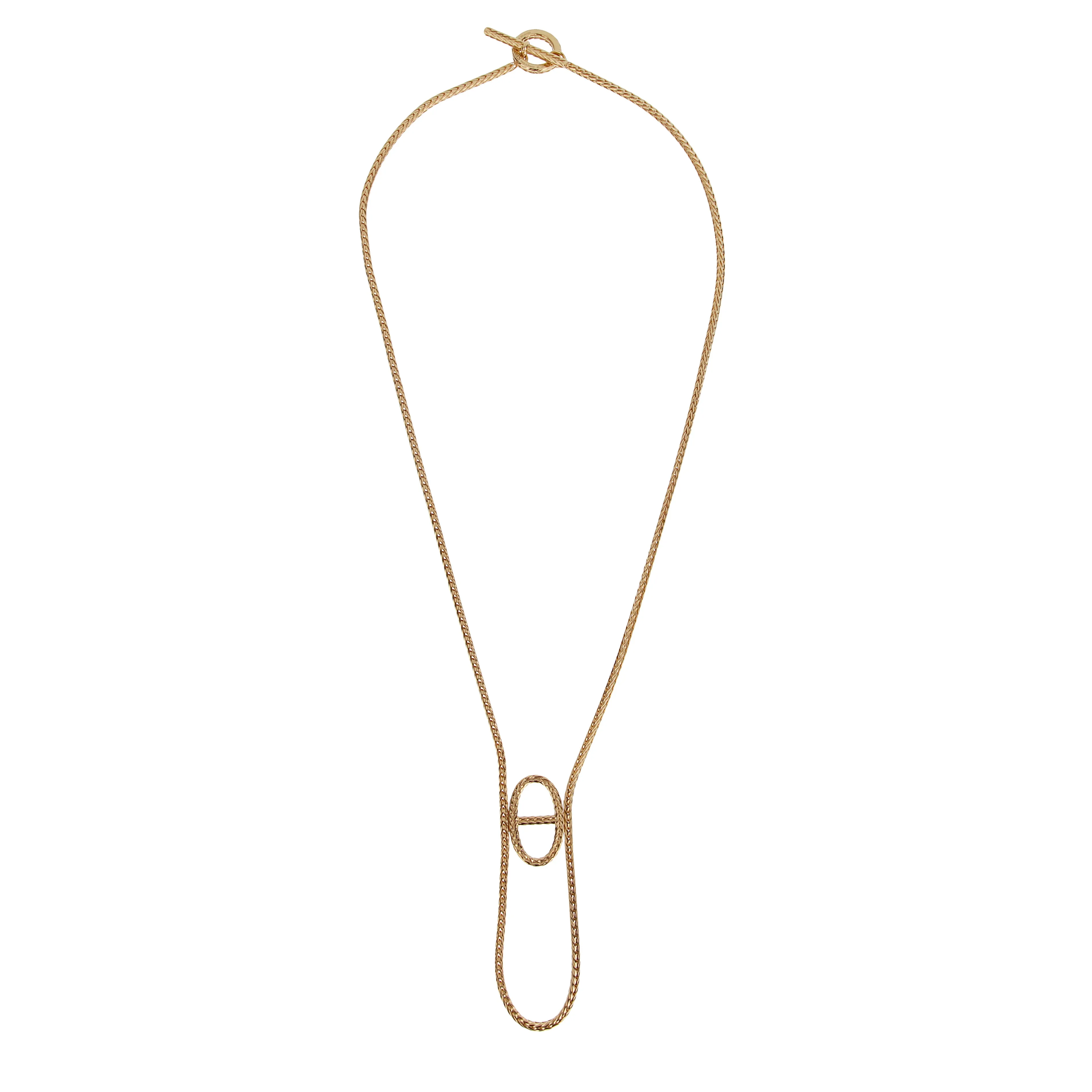 Hermes Chaine d'ancre Danae Pendant 18k Yellow Gold Necklace