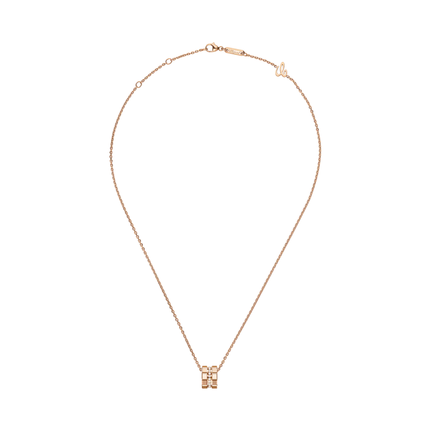 Ice Cube Rose Gold Diamond Pendant