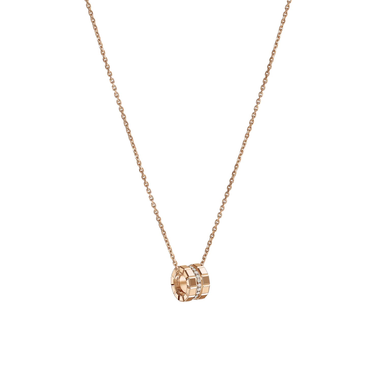 Ice Cube Rose Gold Diamond Pendant