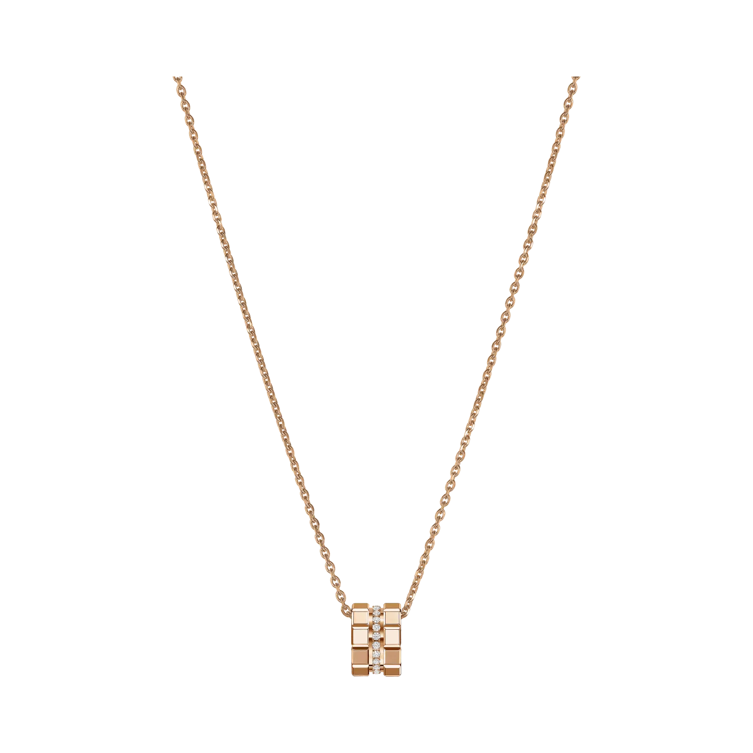 Ice Cube Rose Gold Diamond Pendant
