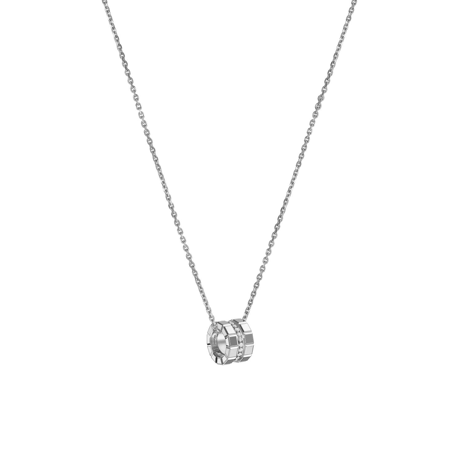Ice Cube White Gold Diamond Necklace