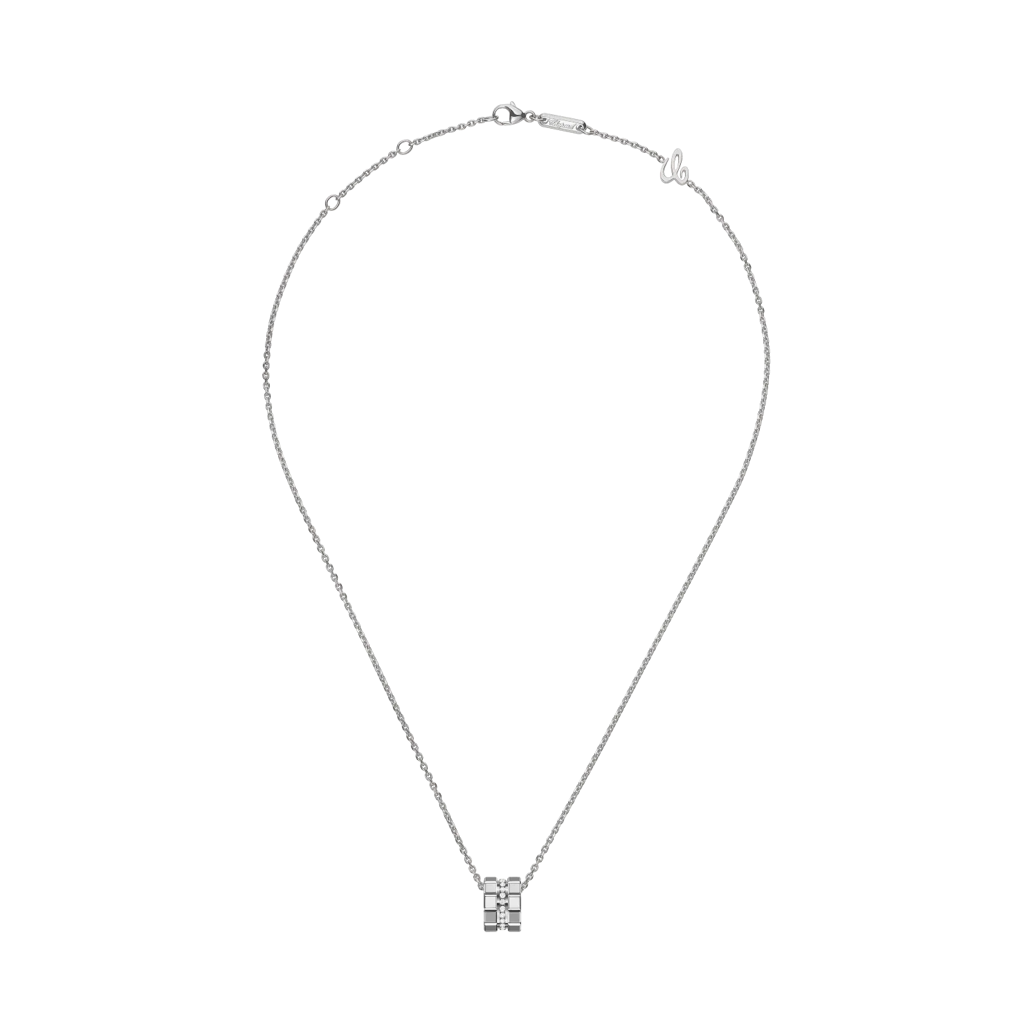 Ice Cube White Gold Diamond Necklace