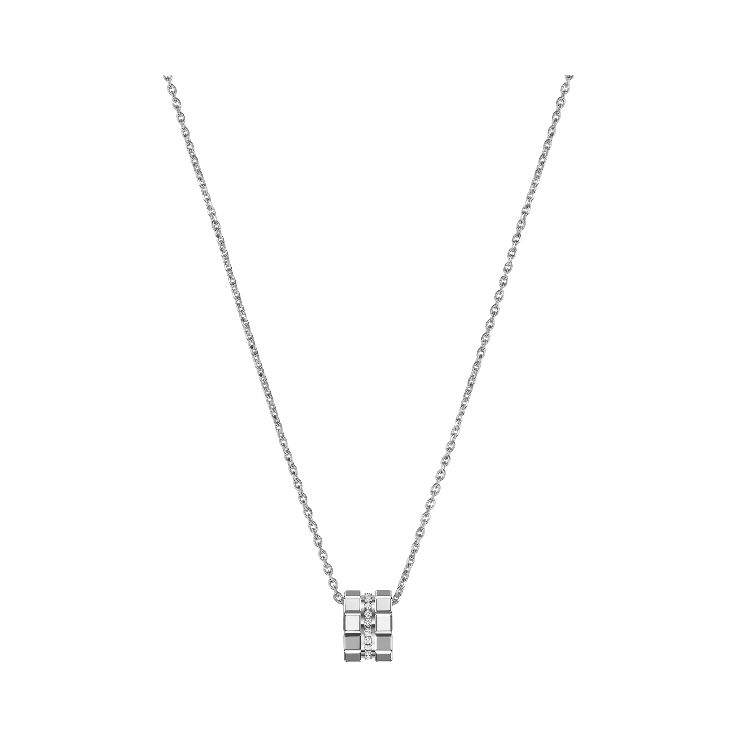 Ice Cube White Gold Diamond Necklace