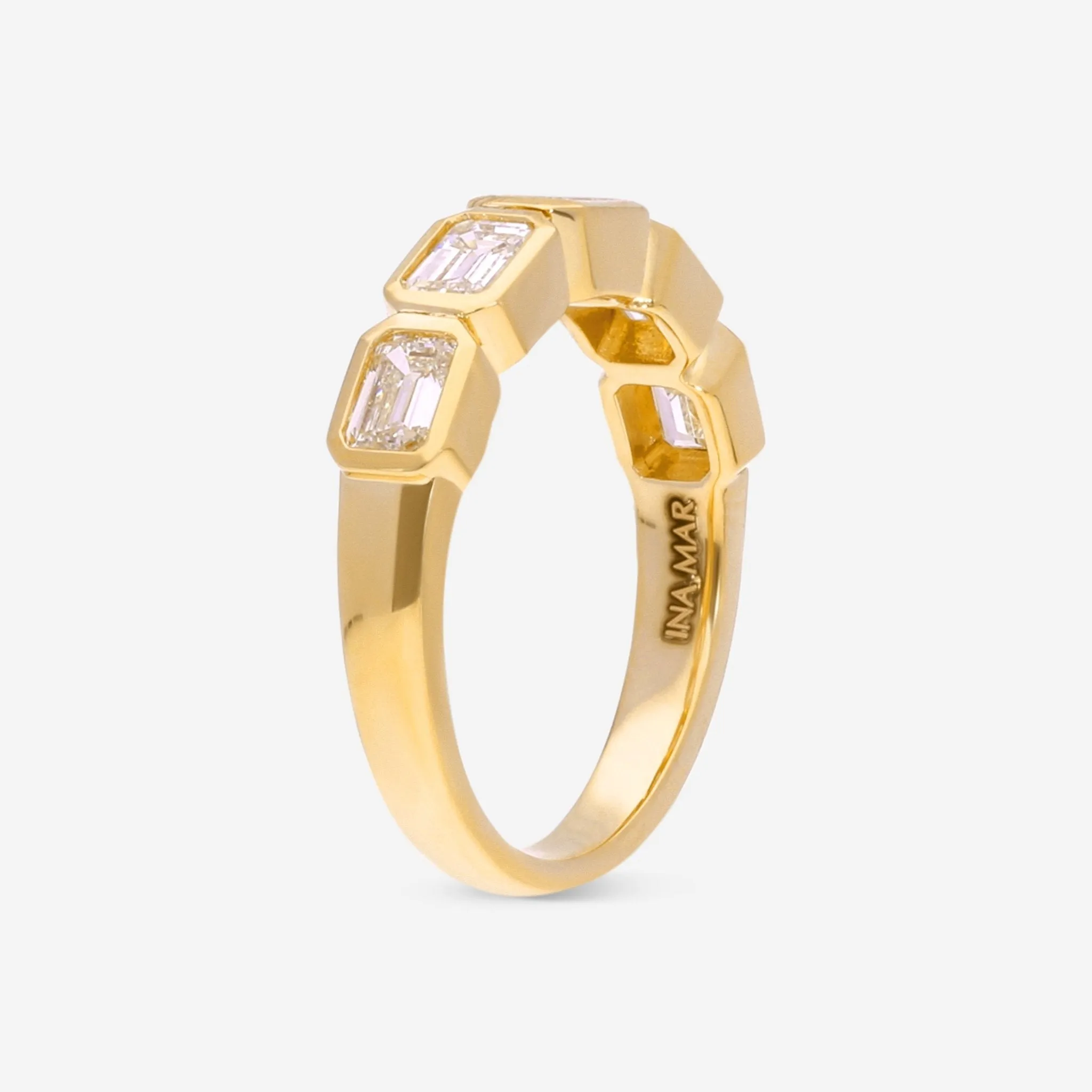 Ina Mar 18K Yellow Gold Emerald Cut Diamond 1.30ct.twd. Ring ALR-19887-Y