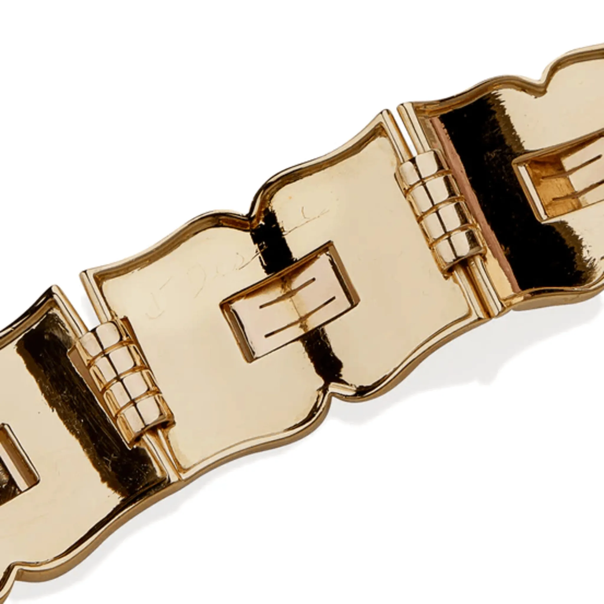 Jean Desprs French 1930s 18KT Rose, White & Yellow Gold Bracelet