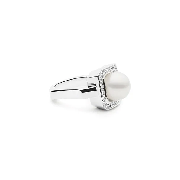 KAILIS 'DECADENCE' 18CT WHITE GOLD SOUTH SEA PEARL AND DIAMOND RING