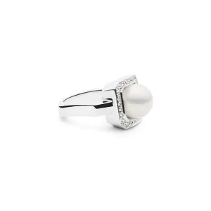 KAILIS 'DECADENCE' 18CT WHITE GOLD SOUTH SEA PEARL AND DIAMOND RING