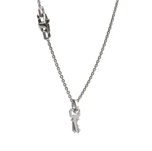 Louis Vuitton Lock it Double Key White Gold Pendant Necklace