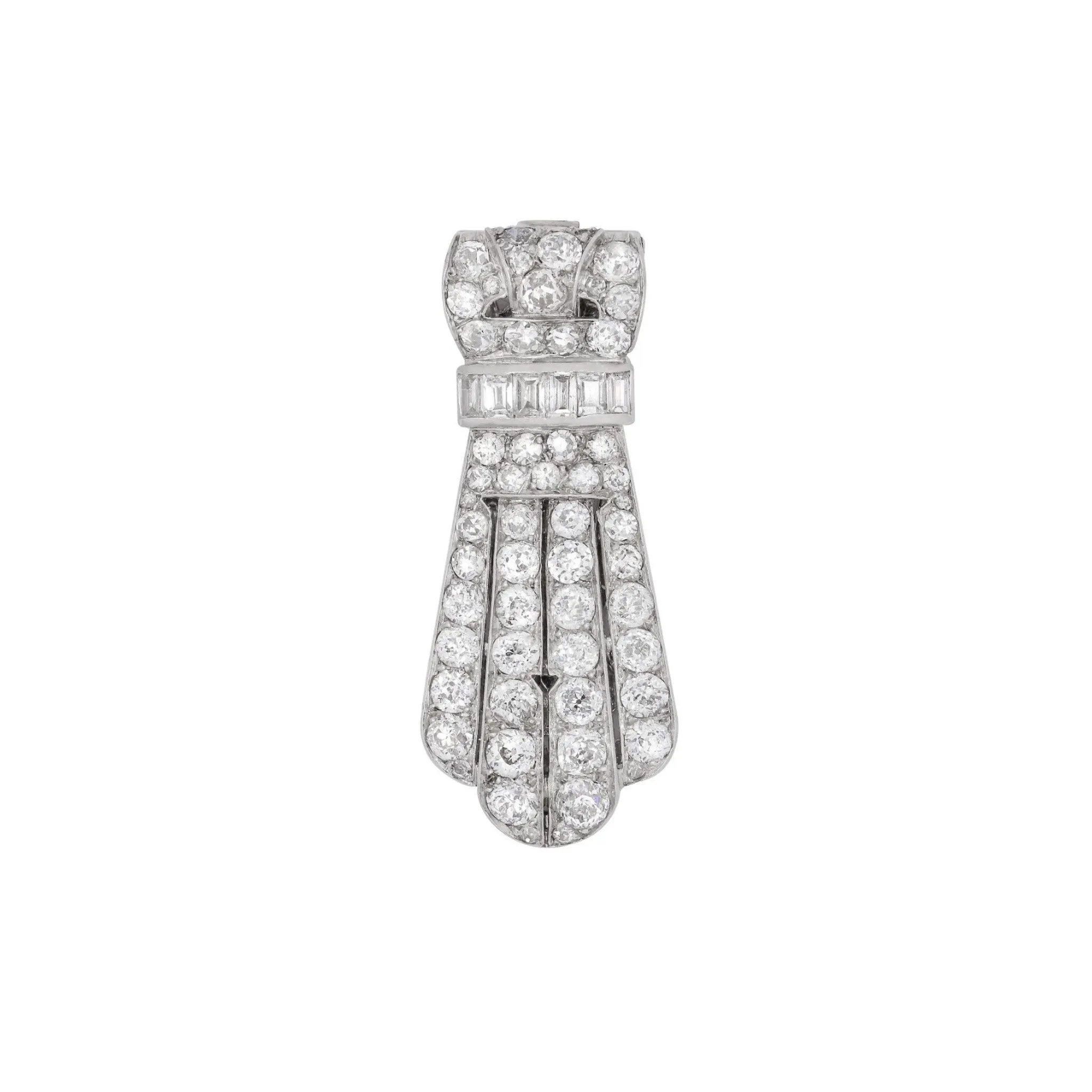 Mappin & Webb Art Deco Platinum Diamond Clip