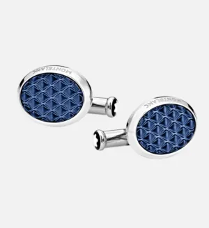 Montblanc-MEISTERSTCK CUFFLINKS OVAL STEEL LACQUER 126132