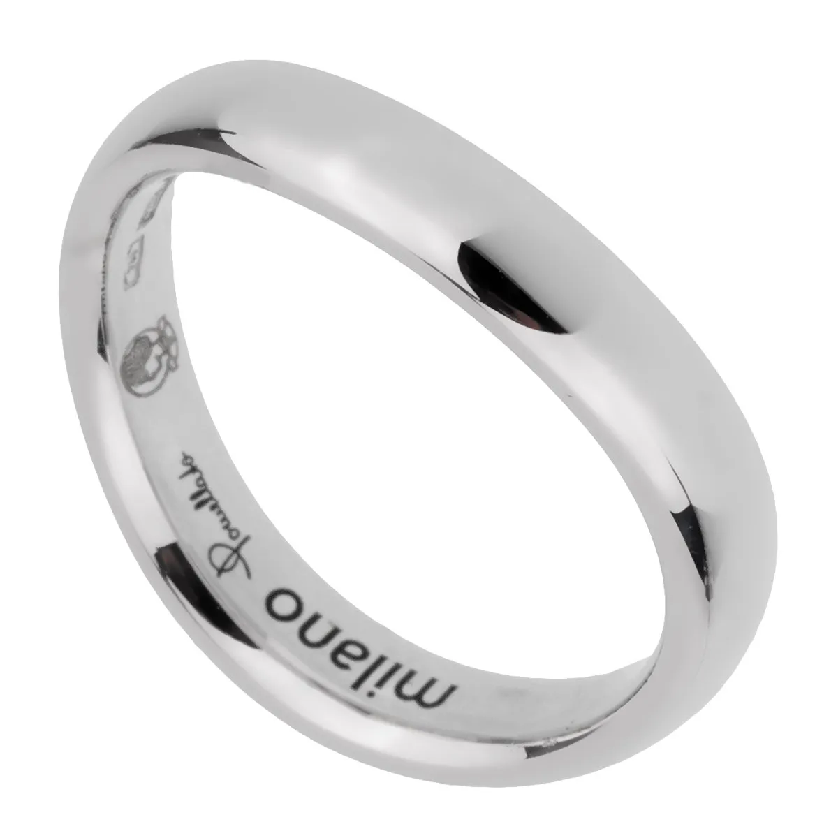 Pomellato 18k White Gold Wave Band Ring Sz 5