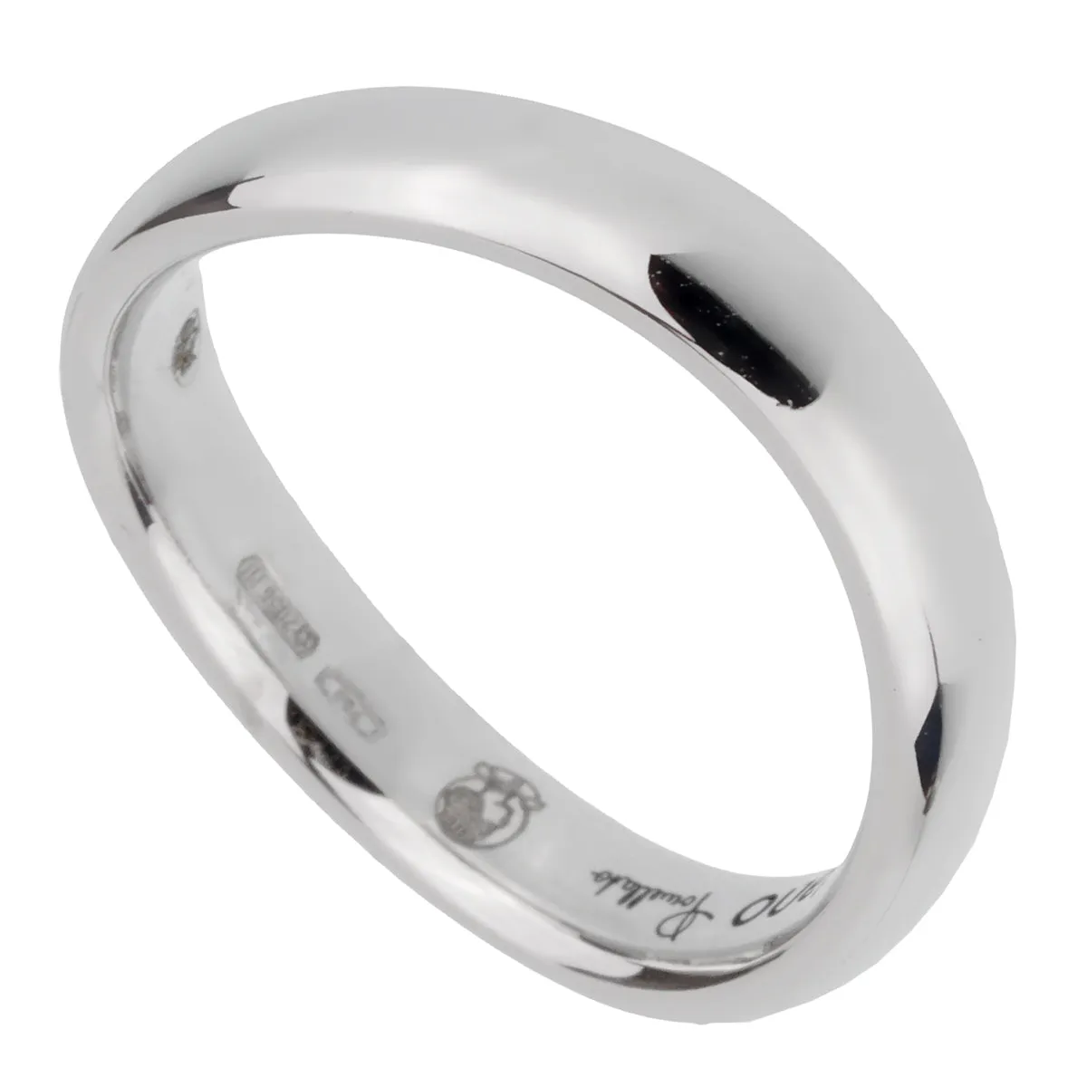 Pomellato 18k White Gold Wave Band Ring Sz 5