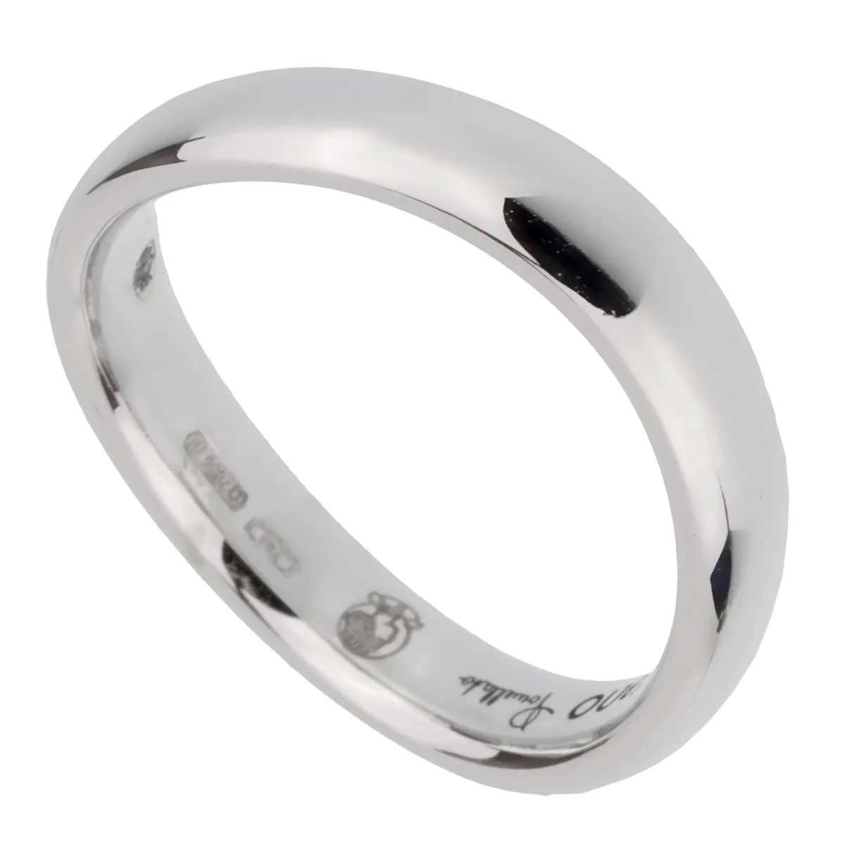 Pomellato 18k White Gold Wave Band Ring Sz 5