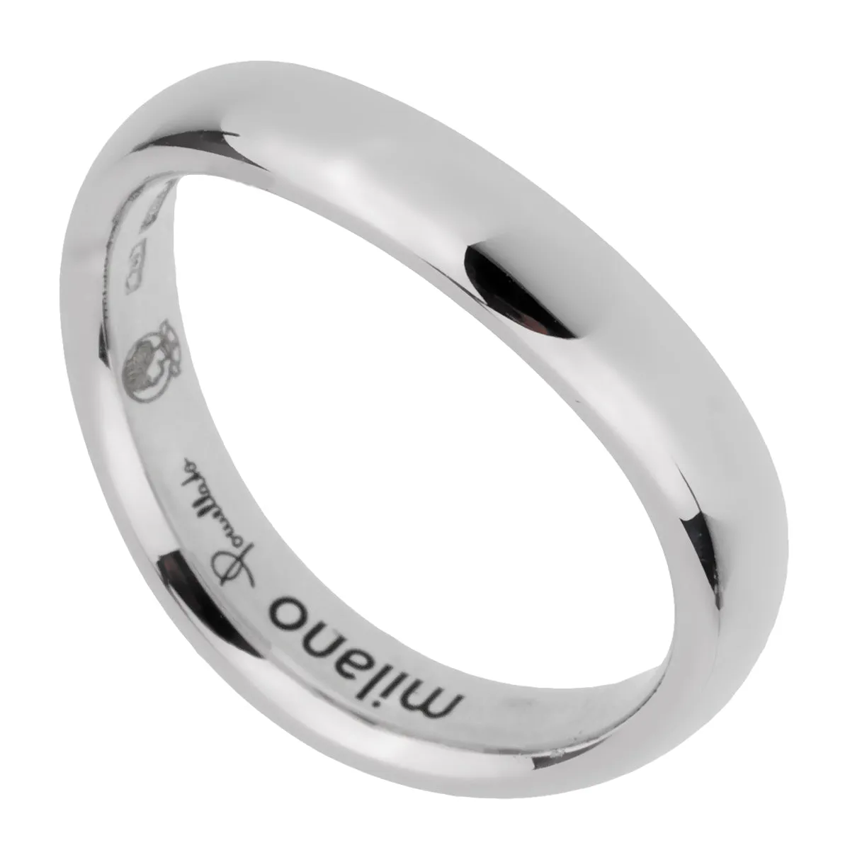 Pomellato 18k White Gold Wave Band Ring Sz 5