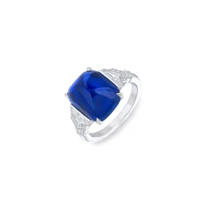 Raymond Yard Post-1980s Platinum Sapphire & Diamond Ring