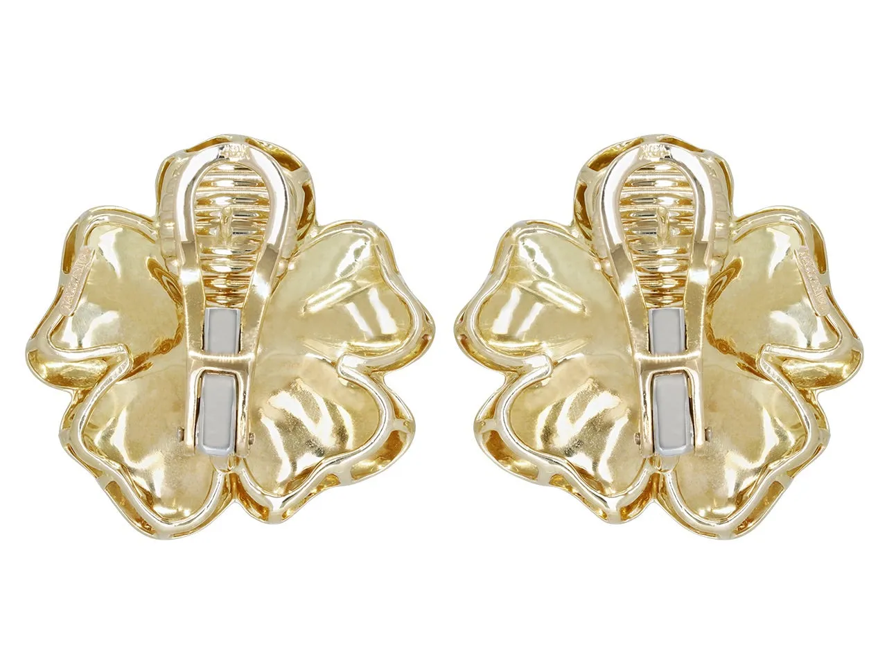 Tallarico Diamond Flower Earrings in 18K Gold