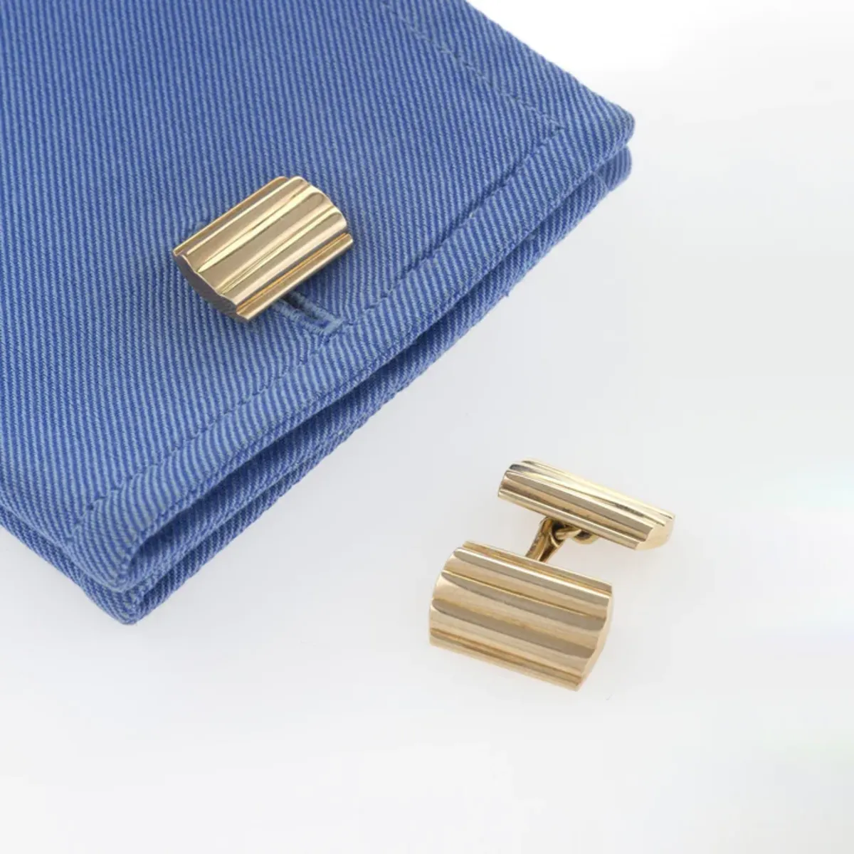 Tiffany & Co. 1950s 14KT Yellow Gold Ribbed Cufflinks