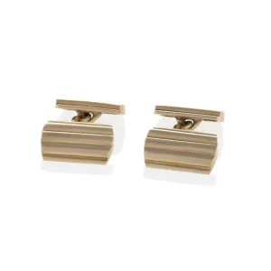 Tiffany & Co. 1950s 14KT Yellow Gold Ribbed Cufflinks