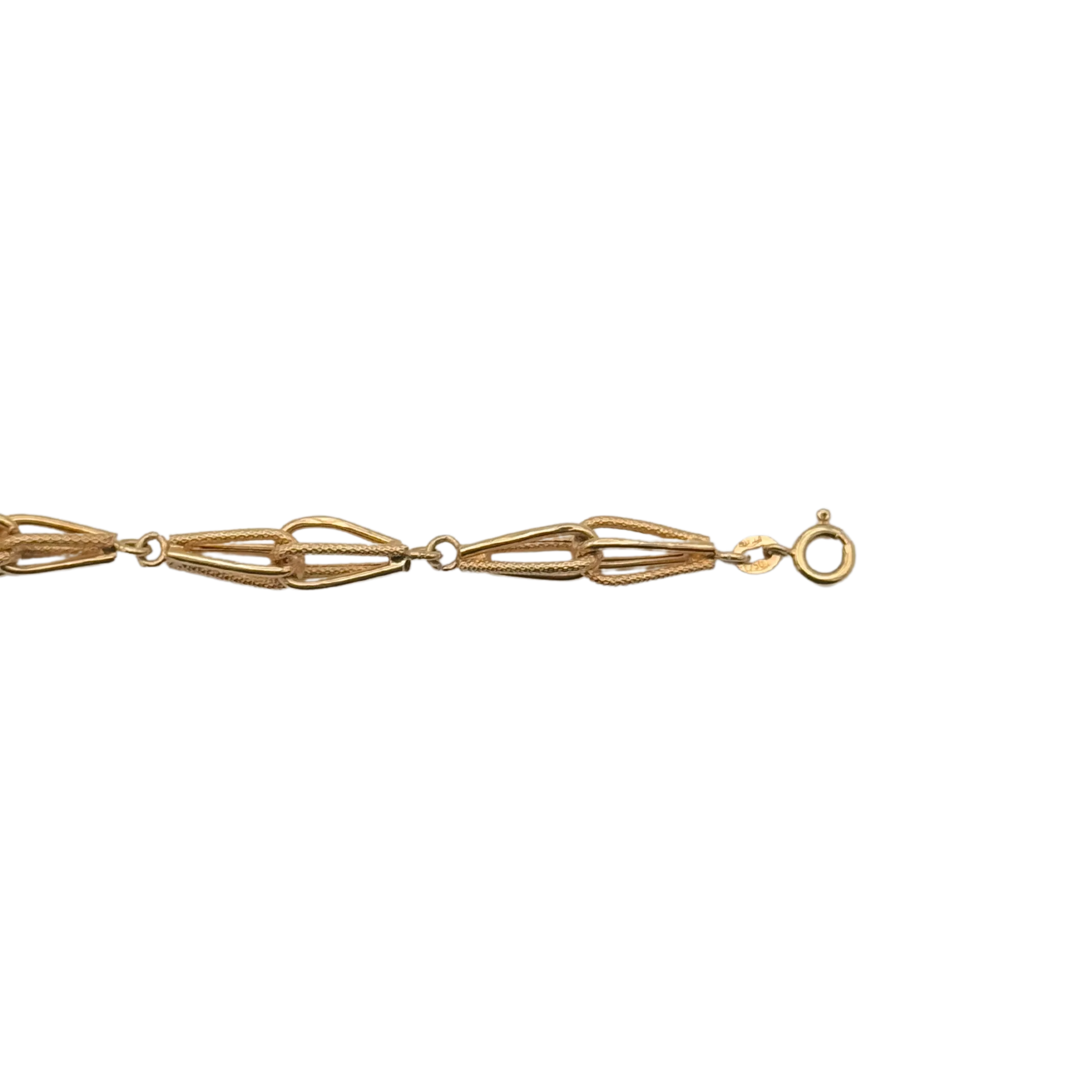 Vintage 18k Yellow Gold Geometric Fancy Link Bracelet