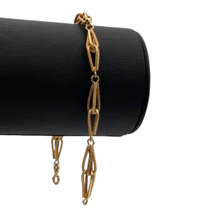 Vintage 18k Yellow Gold Geometric Fancy Link Bracelet
