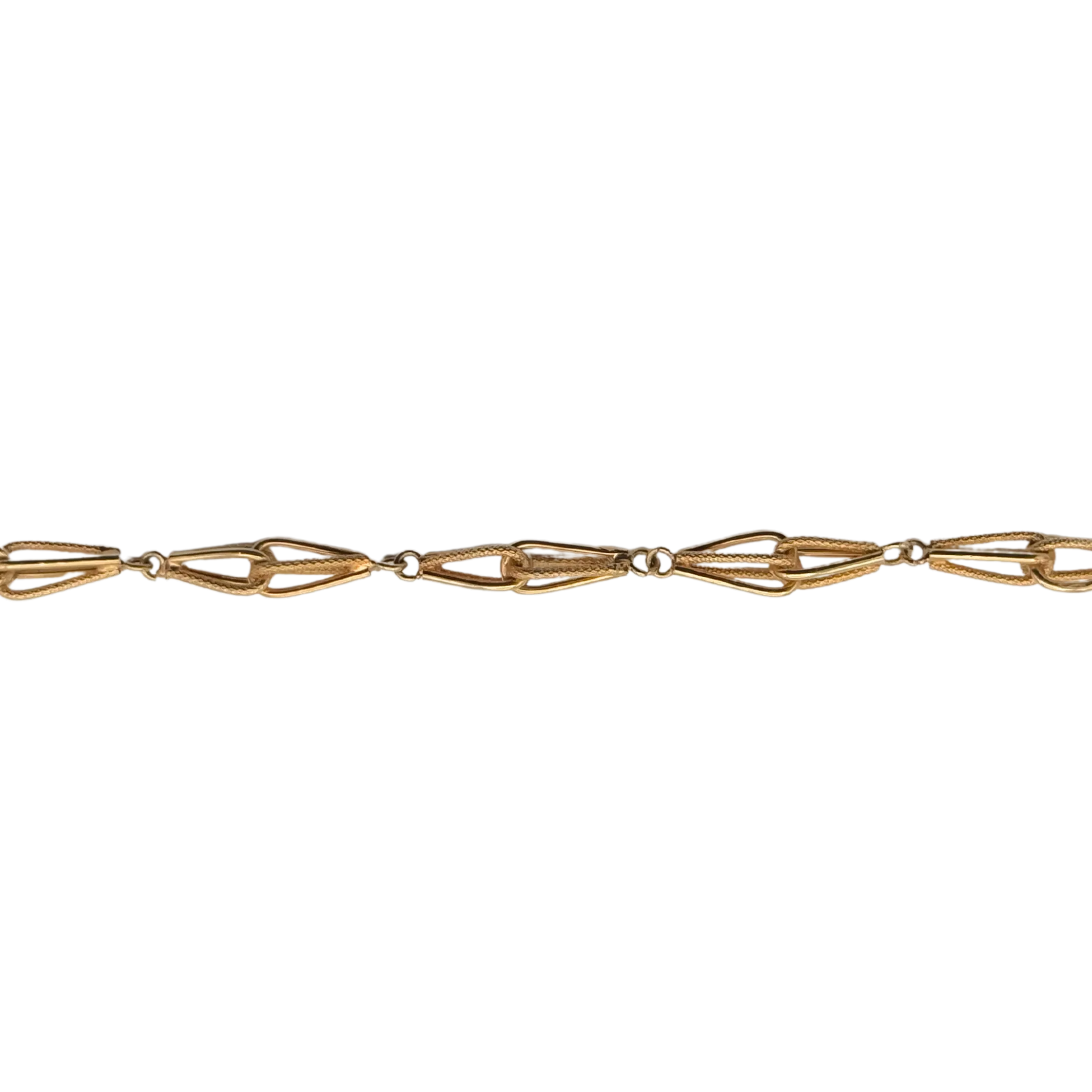 Vintage 18k Yellow Gold Geometric Fancy Link Bracelet