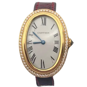 Vintage Cartier Baignoire 18k gold with Diamond Bezel c. 1990