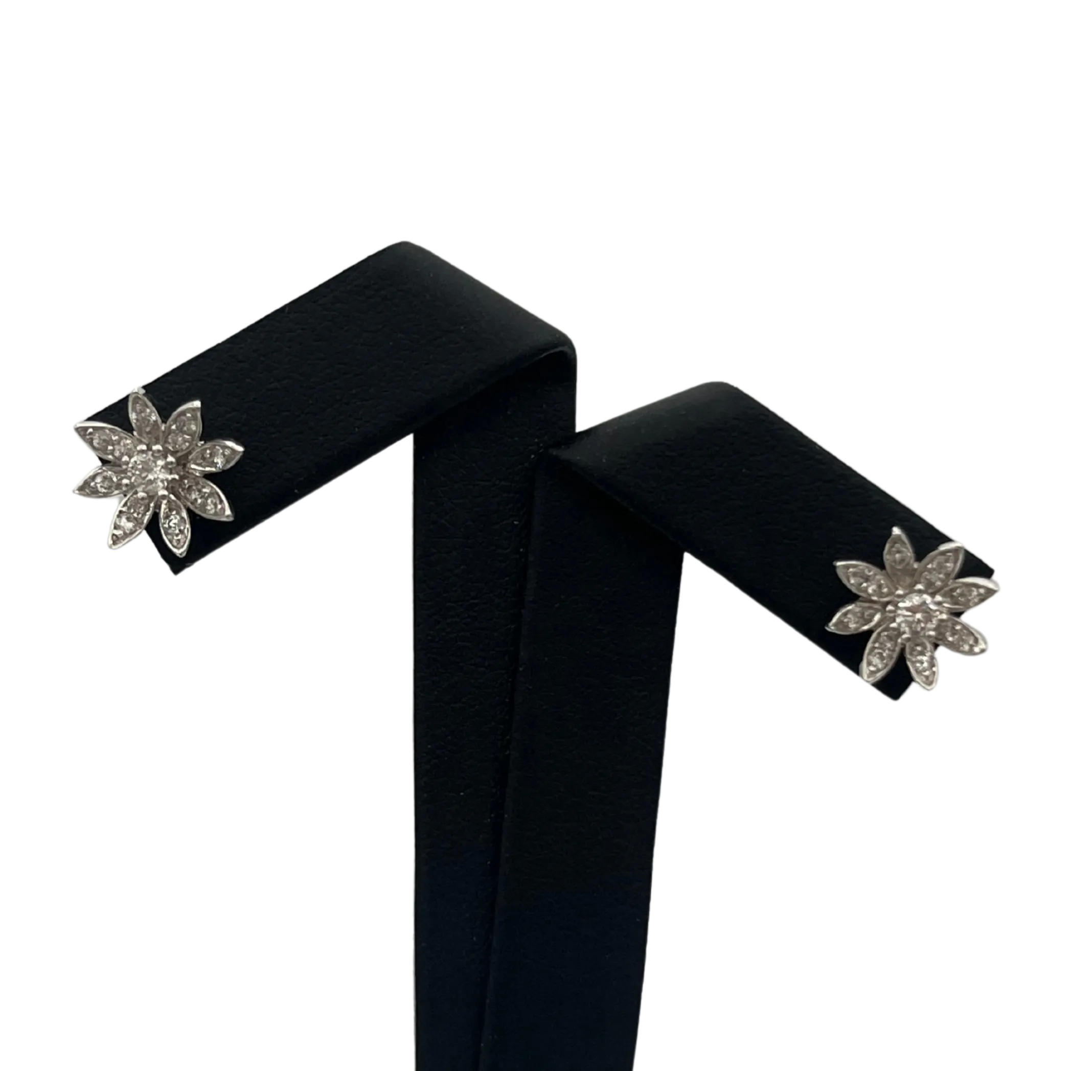 Vintage floral 0.34ct diamond stud earrings